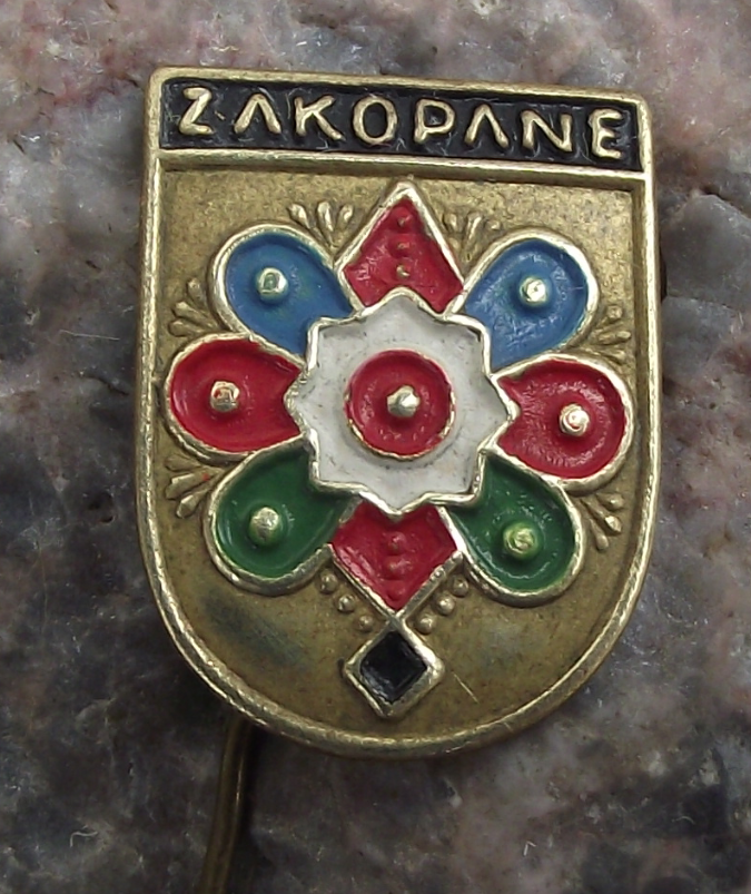 Antique Zakopane Polish Poland Town Heraldic Crest Coat of Arms Pin Badge - Badgecrazy