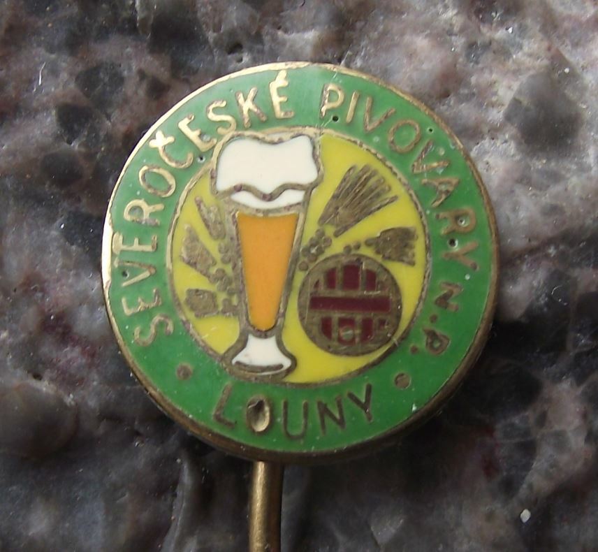 Vintage Pivovary Louny Czech Lager Beer Brewery Glass Wheat Logo Pin Badge - Badgecrazy