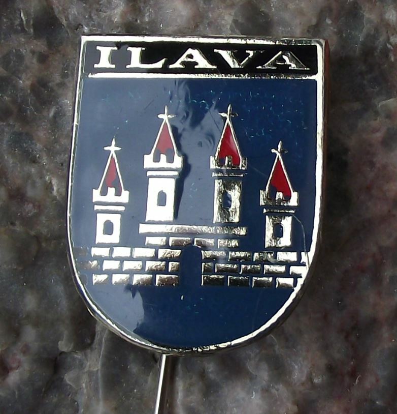 Antique Ilava Slovakia Heraldic Crest Castle Coat of Arms Souvenier Pin Badge - Badgecrazy