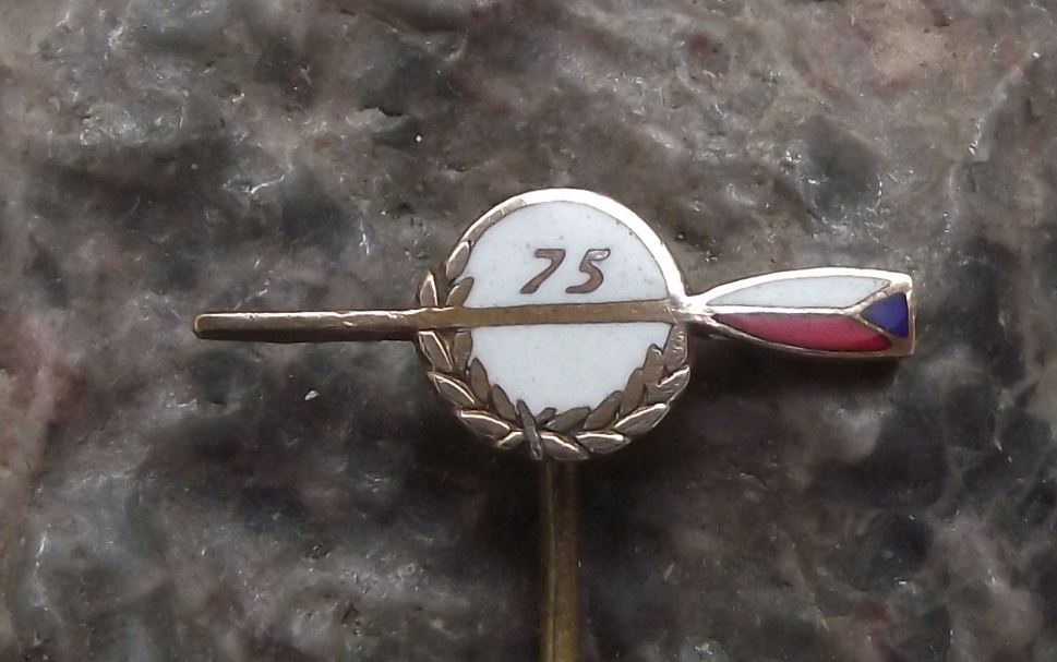 1959 Czech National Rowing Association 75th Anniversary Oar Logo Pin Badge - Badgecrazy
