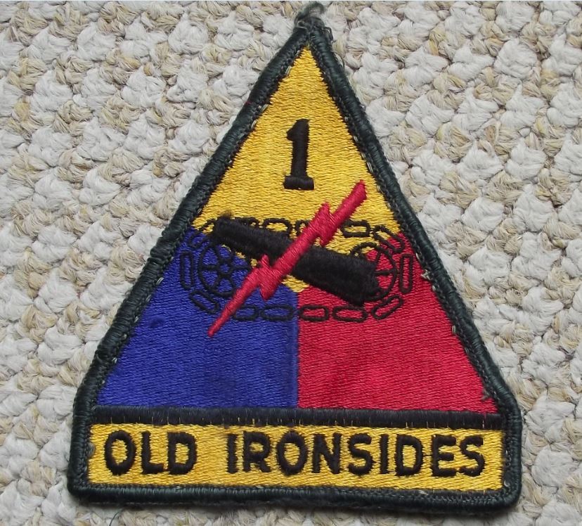 Original US Army 1st Armored Armoured Tank Division Old Ironsides Uniform Patch - Badgecrazy