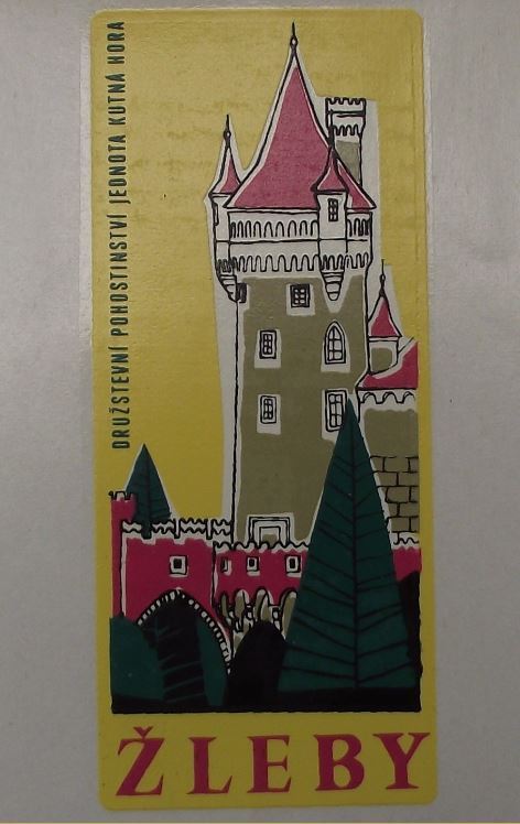 Antique Zleby Baroque Castle White Deer Hunting Lodge Czechoslovak Decal Sticker - Badgecrazy
