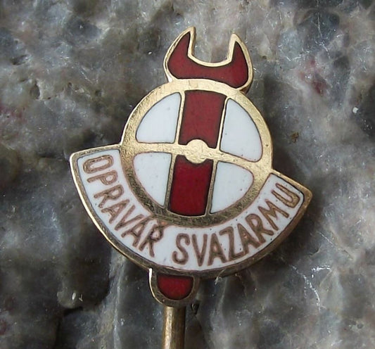 Vintage Svazarm Mechanic Youth Army Engineer Cadets Spanner Wrench Pin Badge - Badgecrazy
