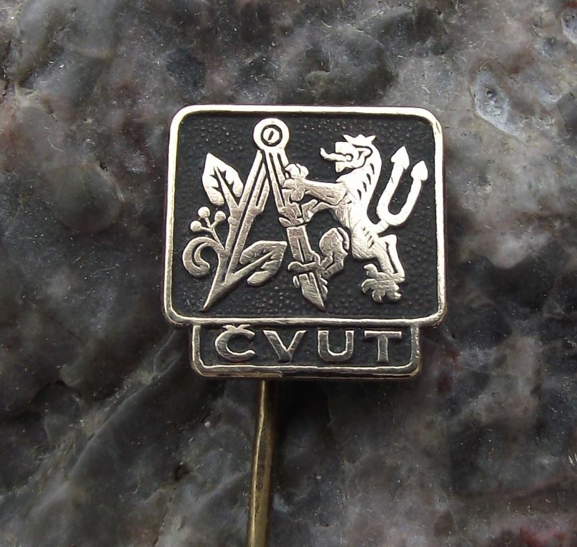 CVUT Prestigious Technical Engineering Maths University Prague Student Pin Badge - Badgecrazy