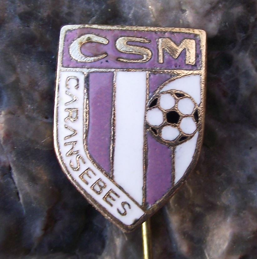 Vintage CSM Caransebes Romania Soccer Football Club Crest Shield Pin Badge - Badgecrazy