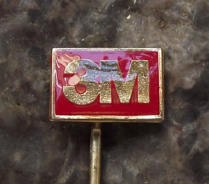 Vintage 3M Cellotape Tape Mining Company Original Red Advertising Logo Pin Badge - Badgecrazy