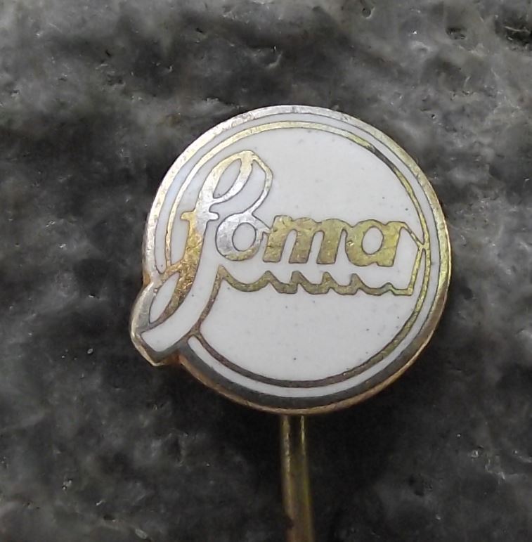 Antique FOMA Fotochema Czech Camera Film Photography Firm Pin Badge White - Badgecrazy