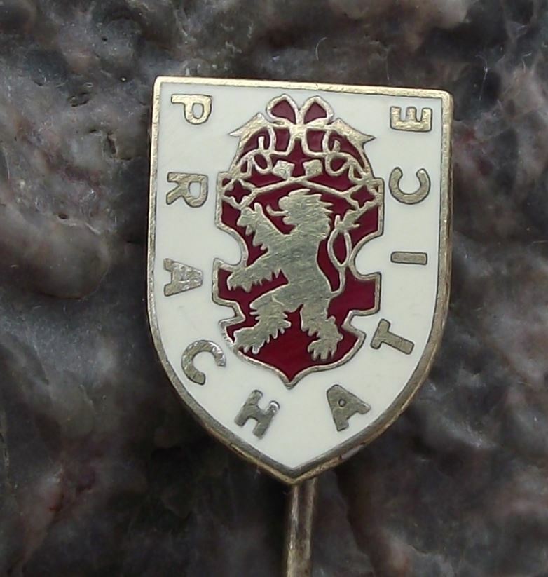 Vintage Prachatice Crossed Keys Lion Heraldic Crest Czech Coat of Arms Pin Badge - Badgecrazy