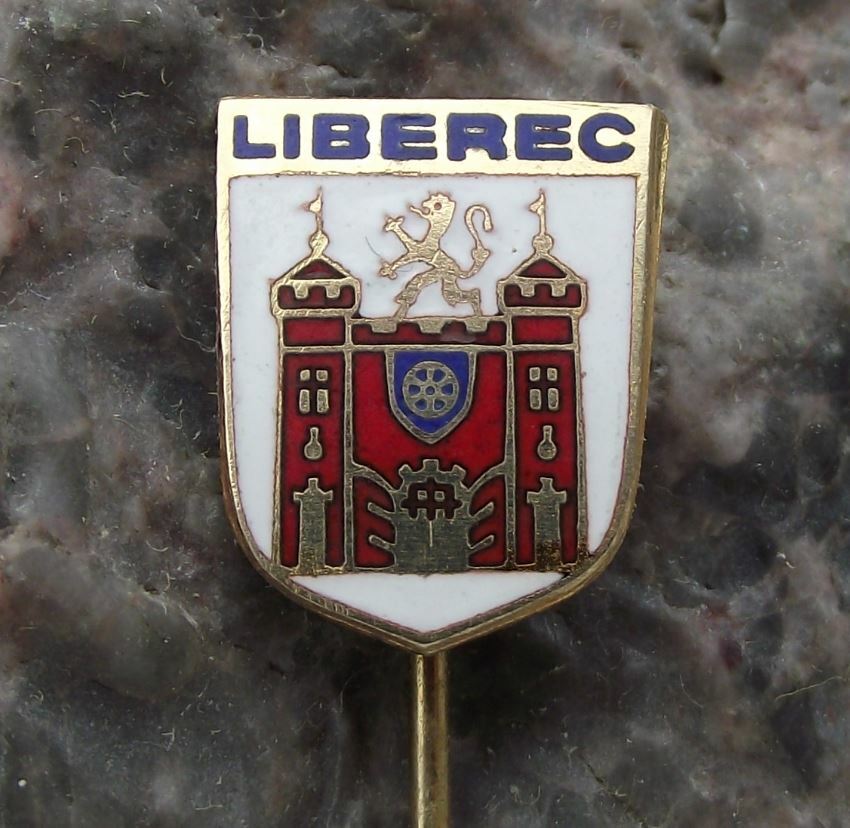 Antique Liberec Reichenberg City Heraldic Crest Tourist Souvenier Pin Badge - Badgecrazy