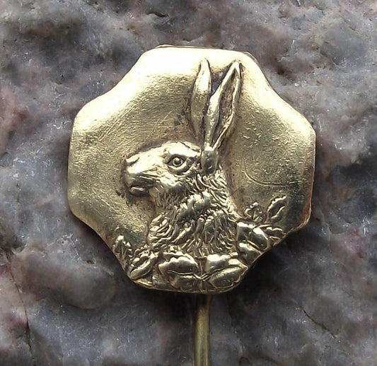 Vintage Wild Hare Rabbit Head Hunt Hunters Czech CSMS CMS Hunting Pin Badge