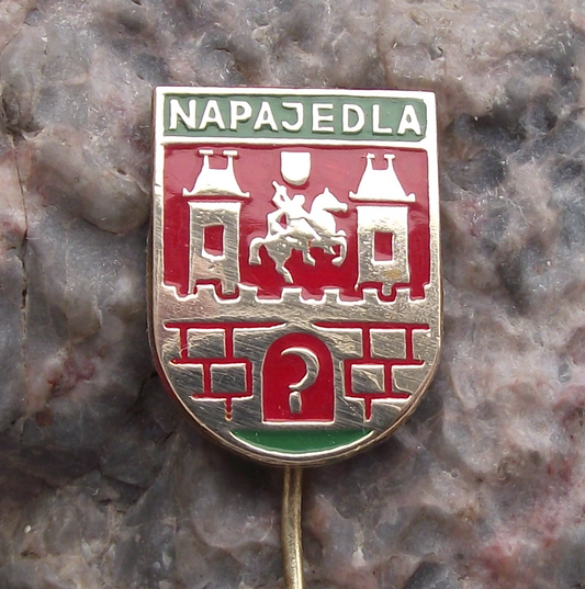 Vintage Napajedla Napajedl Heraldic Horse City Crest Coat of Arms Pin Badge - Badgecrazy