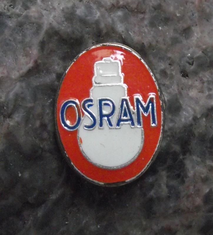 Osram Incandescent Electric Glass Light Bulb Vintage Advertising Pin Badge - Badgecrazy