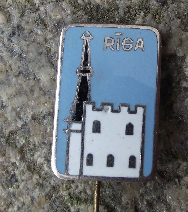 Antique Riga Ancient City Town Hall Tower Latvia Tourist Souvenier Pin Badge - Badgecrazy