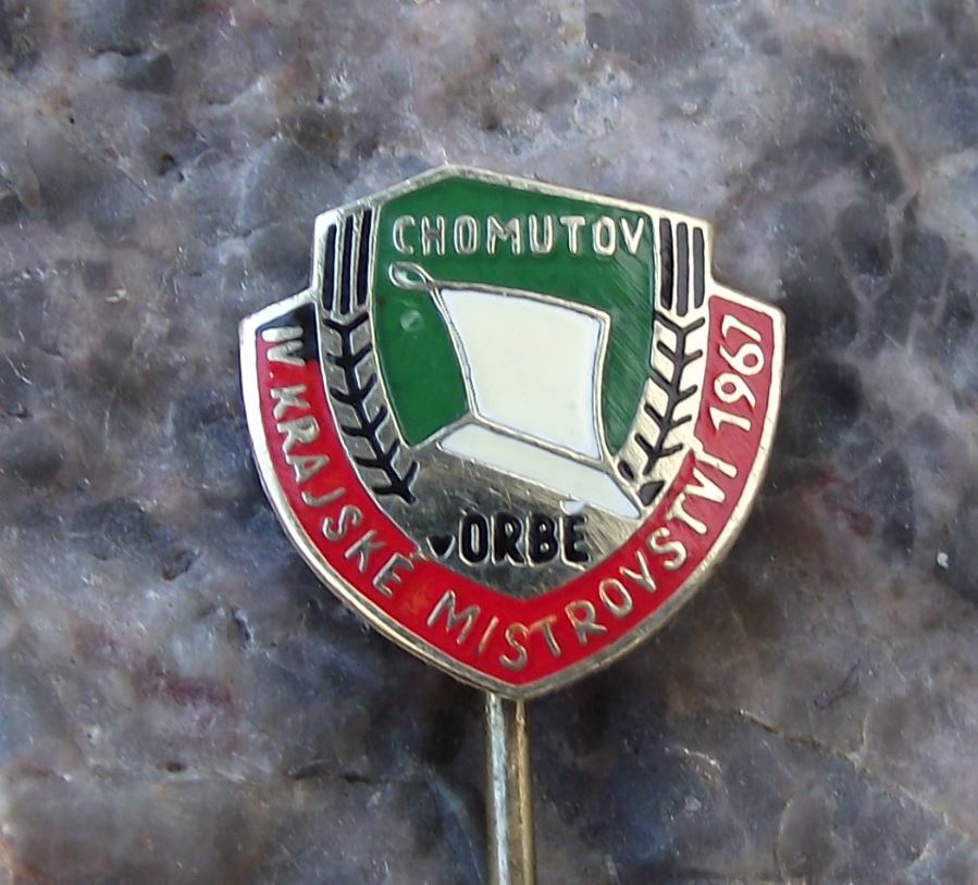 1967 National Czech 4th Agricultural Ploughing Competition Chomutov Pin Badge - Badgecrazy