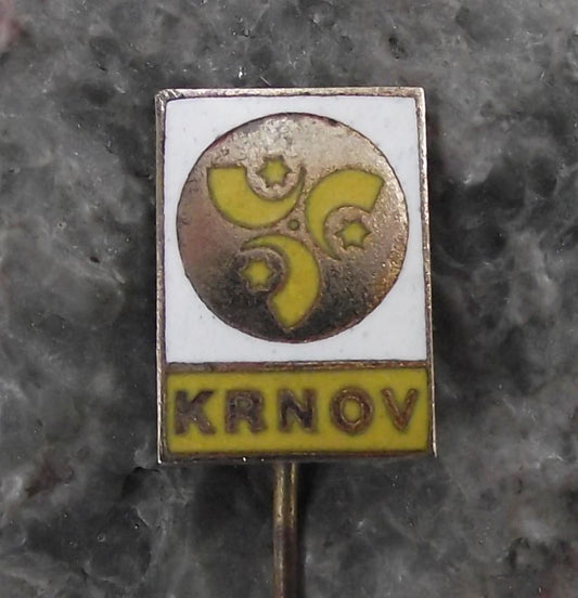 Antique Krnov Heraldic Crest Horns Star Coat of Arms Tourist Souvenier Pin Badge - Badgecrazy