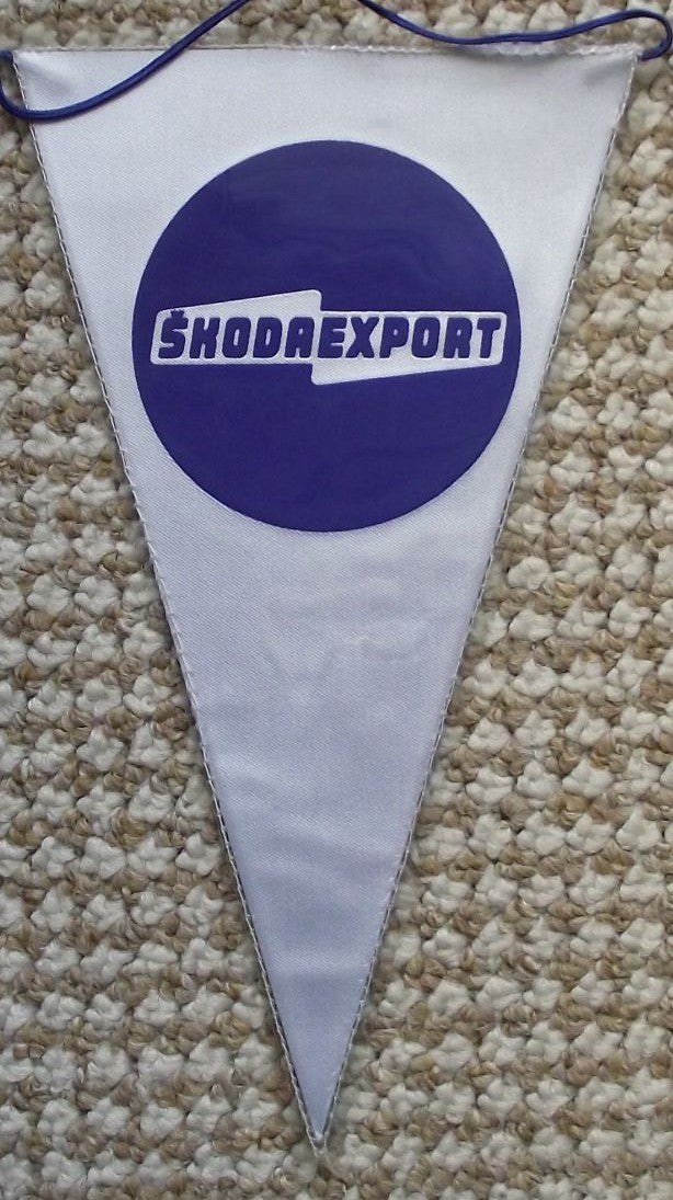 Skoda Export Division Car Automobile & Engineering Firm Factory Pennant Flag - Badgecrazy