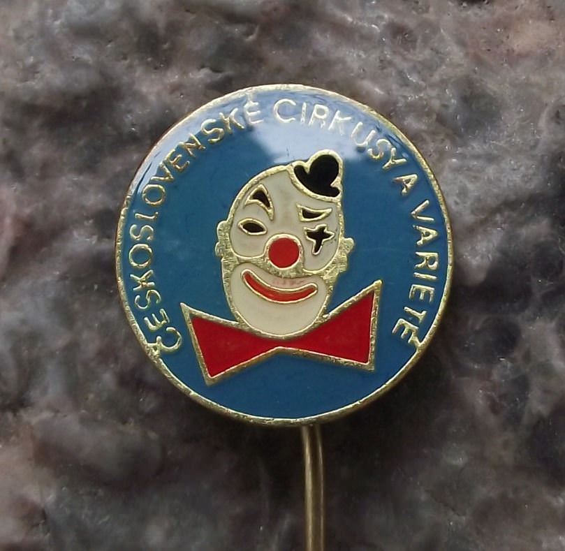 Czechoslovakia State Circus Classic Red Nose Clown & Bow Tie Face Pin Badge - Badgecrazy