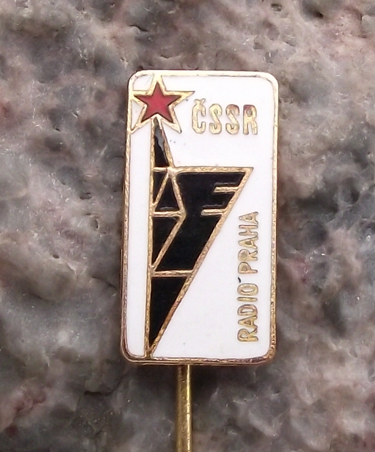 Vintage Radio Praha Prague CSSR Czechoslovakia Broadcasting Tower Pin Badge - Badgecrazy