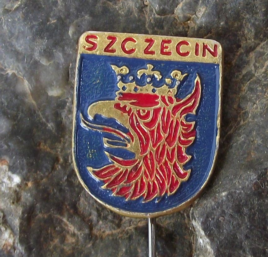 Vintage Szczecin Stettin Eagle Head Poland Tourist Heraldic Souvenier Pin Badge - Badgecrazy