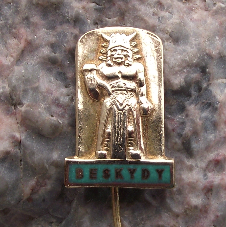 Larger Beskydy Radegast Statue Radigost Slavic Pagan Mountain God Pin Badge - Badgecrazy