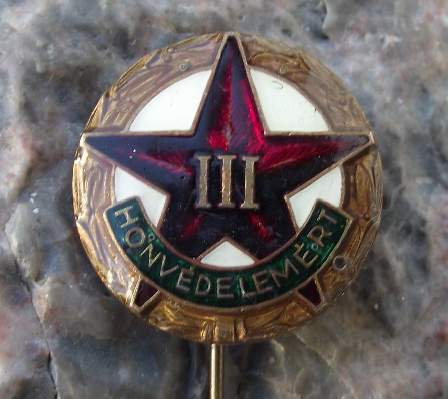 Vintage Hungary Hungarian Civil Ministry of Defence Defense Grade 3 Pin Badge - Badgecrazy