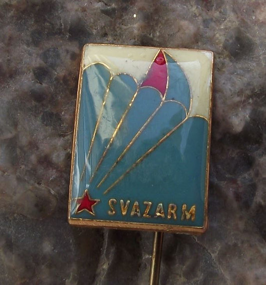 Svazarm Czech Army Reserves Military Paramilitary Parachute Skydive Pin Badge - Badgecrazy