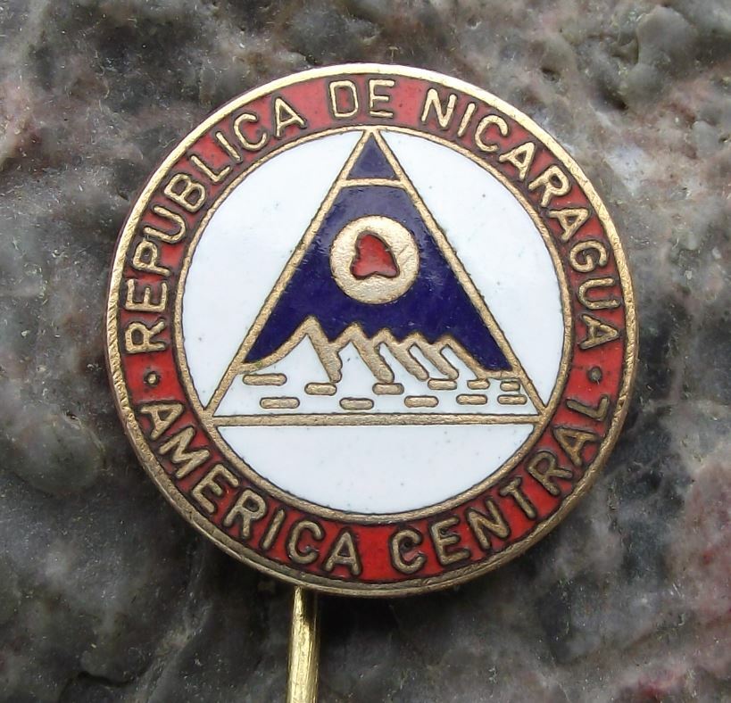 Antique Republic of Nicaragua Coat of Arms National Crest Motif Pin Badge - Badgecrazy