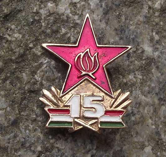1960 Hungary Young Pioneer Movement 15th Anniversary Star National Pin Badge - Badgecrazy
