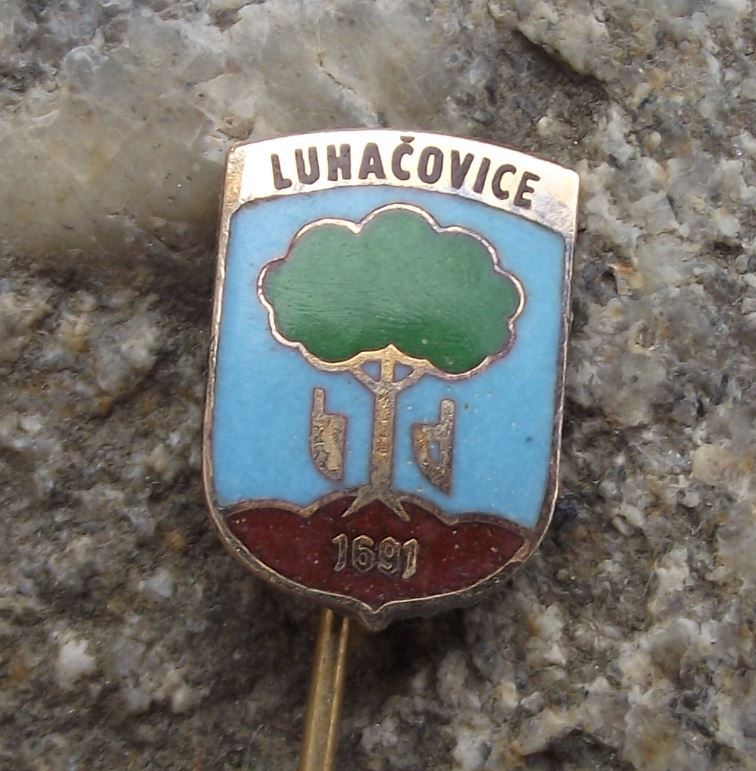 Antique Luhatschowitz Luhacovice Town Heraldic Official Coat Arms Pin Badge - Badgecrazy