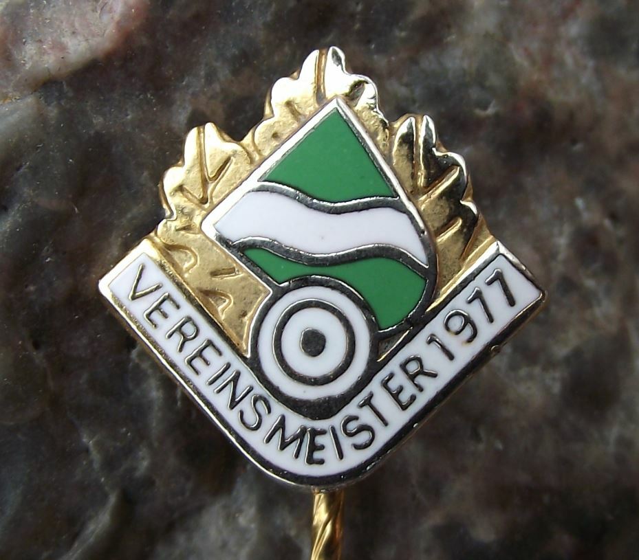 1977 Rheinland Shooting German Defence Association Club Champion Pin Badge - Badgecrazy