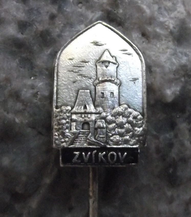 Antique 1950s Zvikov Gothic Castle Klingenberg Czech Tourist Souvenier Pin Badge - Badgecrazy