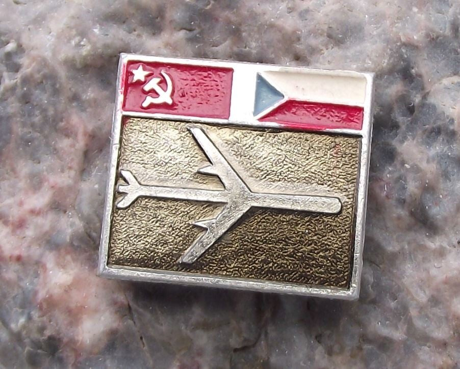 Soviet Czechoslovakia Russian Aviation Cooperation Aircraft Airlines Pin Badge - Badgecrazy