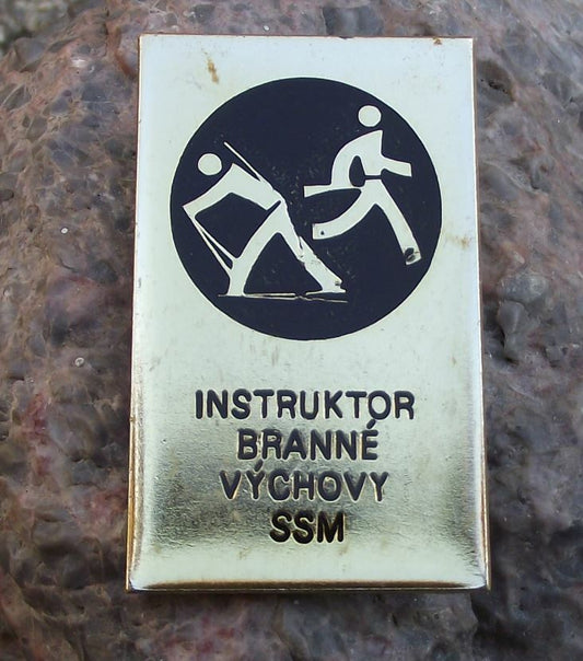 Vintage SSM Live Weapons Training Czech Military Exercises Instructor Pin Badge - Badgecrazy