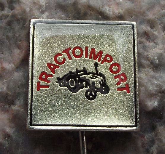 Tractoimport Tractor Import Company Plough and Field Agricultural Farm Pin Badge - Badgecrazy