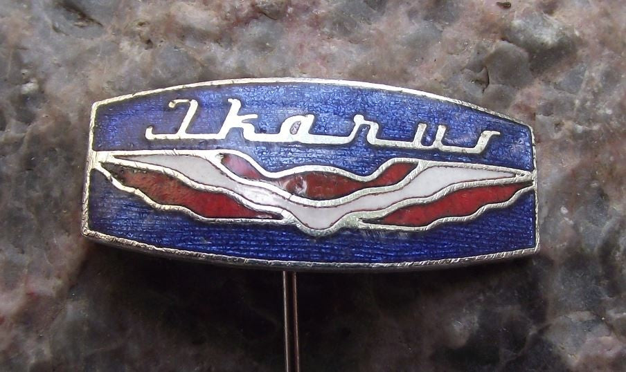 1950's Ikarus Bus & Coach Workshop Company Hungary Winged Logo Motif Pin Badge - Badgecrazy