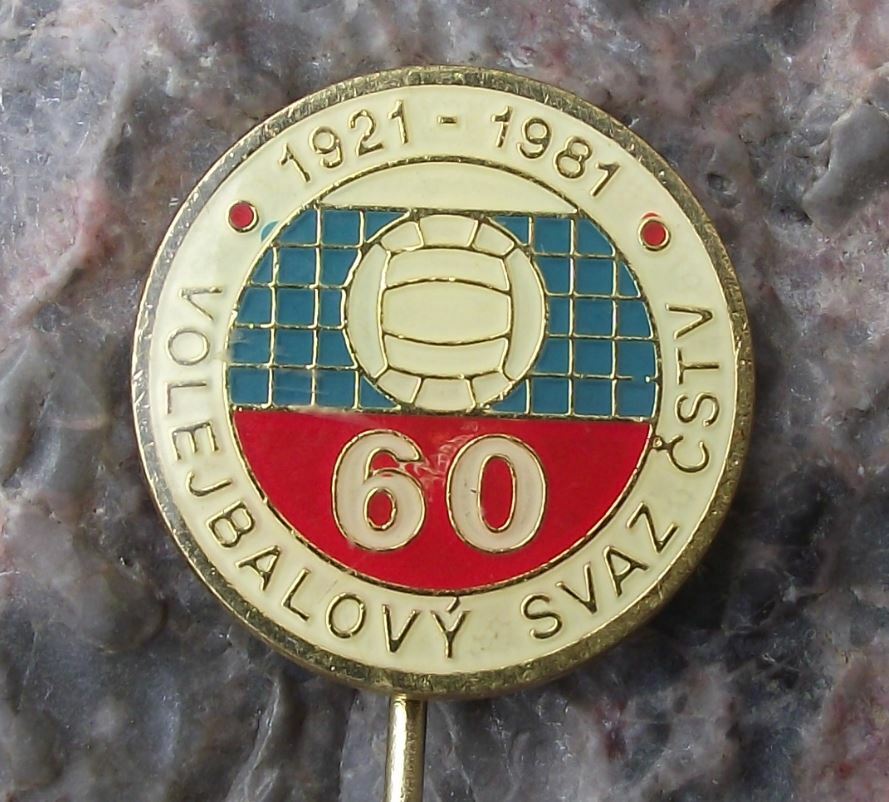 1981 Czech Volleyball Volley Ball Association 60th Anniversary CSTV Pin Badge - Badgecrazy