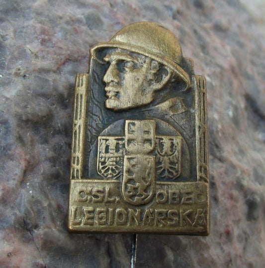1930s First 1st World War Czechoslovakia Soldiers Union Military Pin Badge