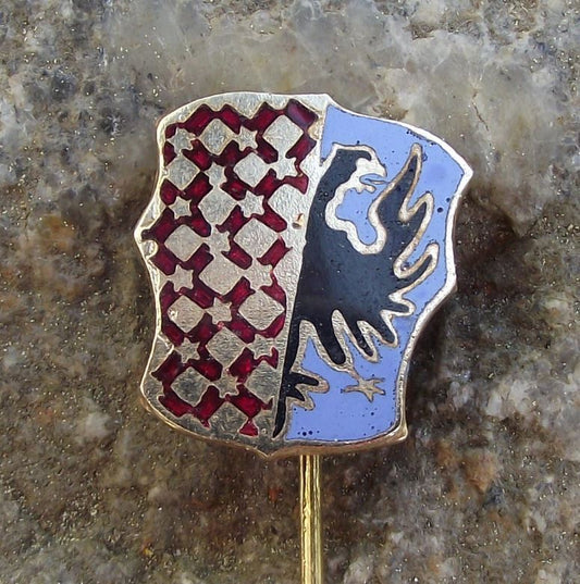 Antique Prostejov Moravia Black Eagle Heraldic Crest Tourist Souvenier Pin Badge - Badgecrazy