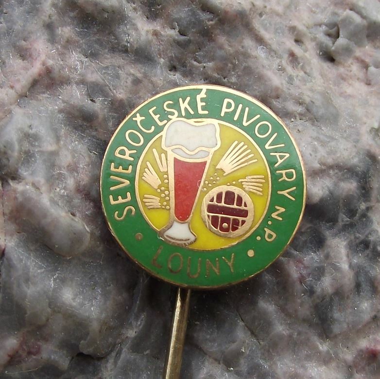 Vintage Pivovary Louny Czech Lager Beer Brewery Glass Wheat Logo Pin Badge - Badgecrazy