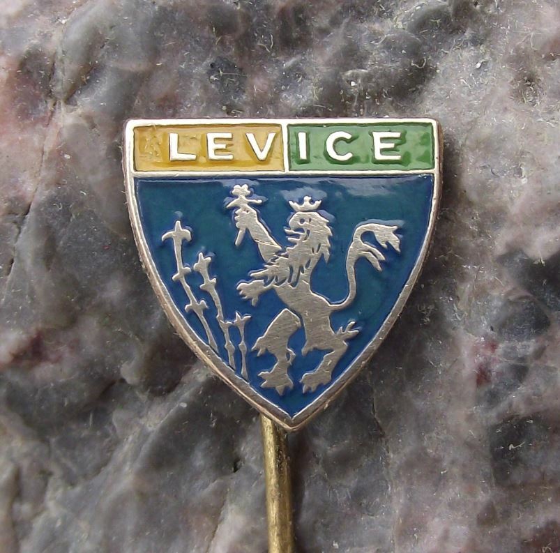 Antique Levice Czech Town Lion Coat of Arms Heraldic Crest Shield Pin Badge - Badgecrazy
