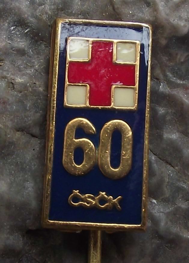 1979 Czechoslovakia Red Cross Association Society 60th Anniversary Pin Badge - Badgecrazy
