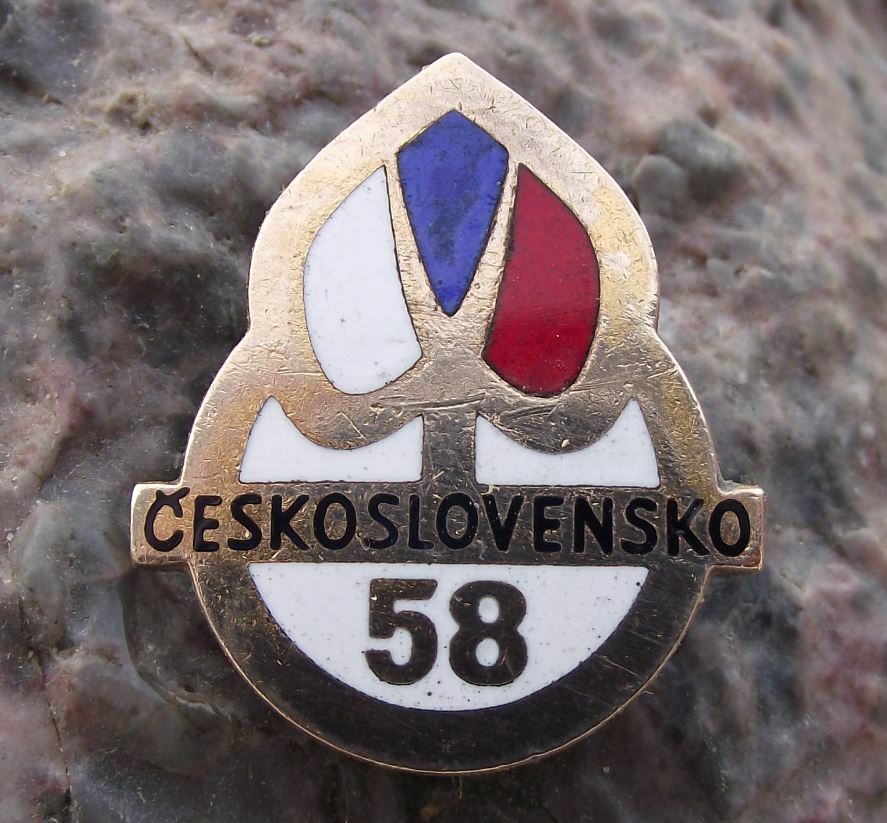 1958 Czechoslovakia Pavillion Exhibition Expo Trade Show Brussels Pin Badge - Badgecrazy