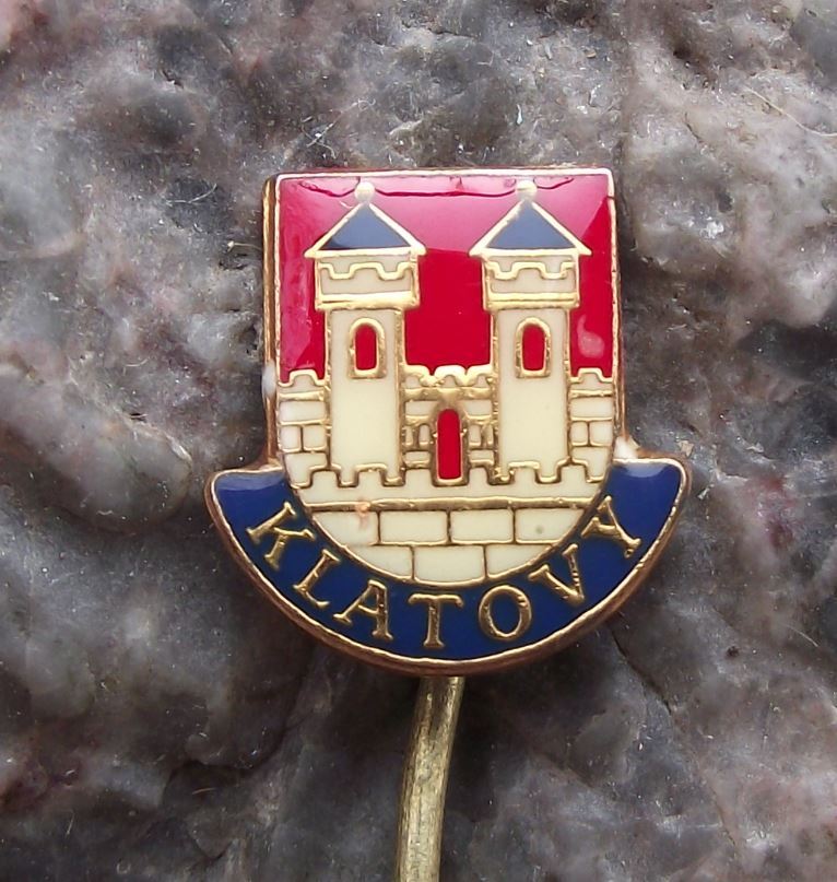 Antique Klatovy Klattau Czech Castle Coat of Arms Heraldic Crest Pin Badge - Badgecrazy