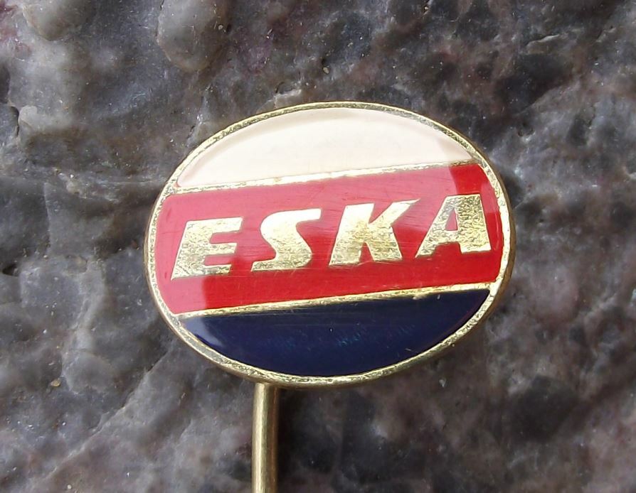 Vintage ESKA Bicycle Motorbike Factory Tri Colour Logo Cycle Bike Firm Pin Badge - Badgecrazy