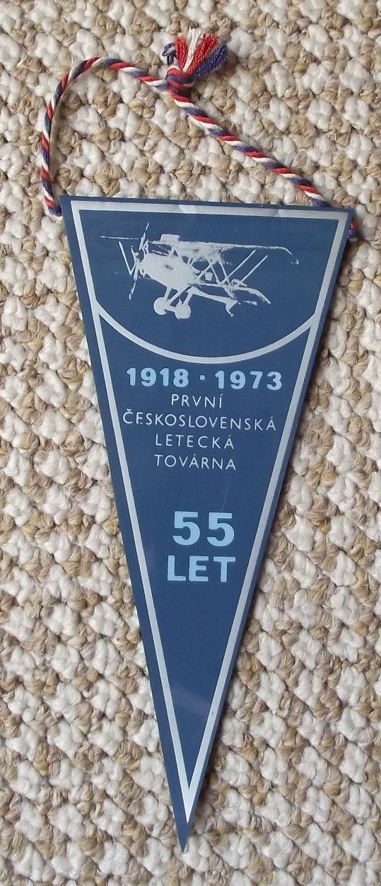 1973 Rudy Letov Czech Aviation Company 55th Anniversary Aircraft Pennant Flag - Badgecrazy