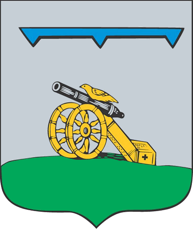 Vintage Vyazma Russia Soviet Union Coat of Arms Cannon Pin Badge