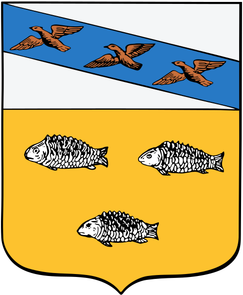 Vintage Novy Oskol Russia Soviet Union Coat of Arms Fish Pin Badge