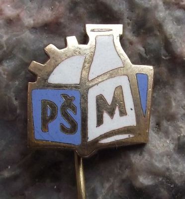 Milk Bottle Book & Machine Cog Dairy Farm Industry of Czechoslovakia Pin Badge - Badgecrazy