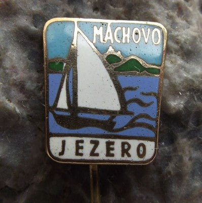 Antique Machovo Jezero Lake Liberec Yacht Sailing Yachting Resort Pin Badge - Badgecrazy