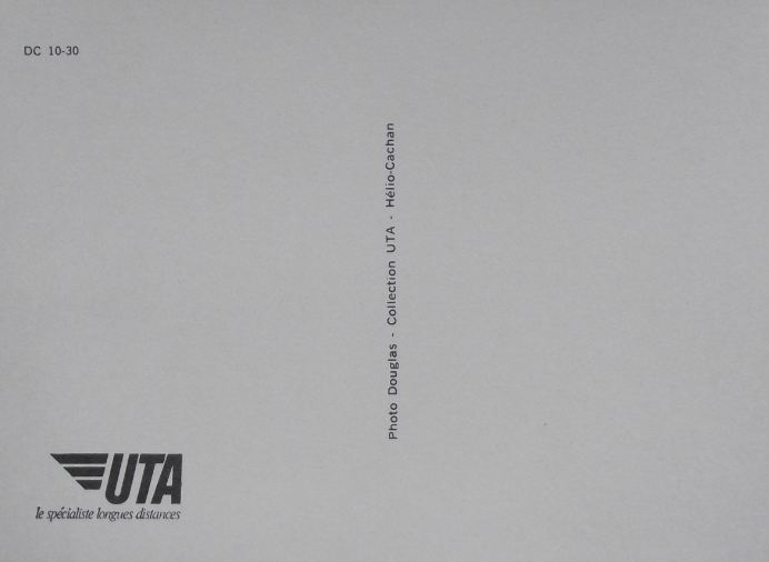UTA Union de Transports Aeriens French Airlines DC10-30 Postcard New Unused - Badgecrazy